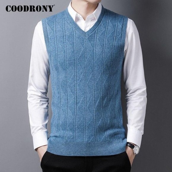 COODRONY Brand Sweater Men Autumn Winter Soft Warm Vest Men Clothes 2020 New Arr - Picture 3 of 16